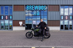 Brew Dog HQ with thirsty motorcycle rider